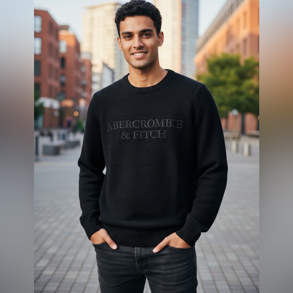 A&F-X- Small- Men's Black Embroidered